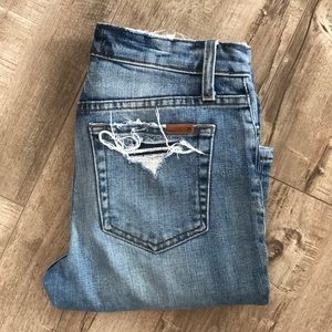 joe’s High Rise Skinny Jeans - distressed